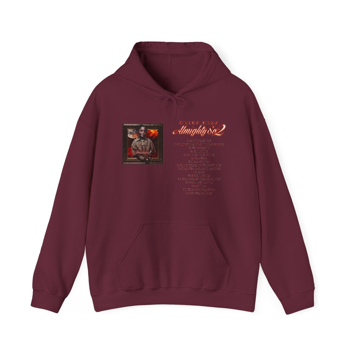 Chief Keef Almighty So 2 Album Merch Hoodie Pockets Drawstring Hooded Hoodie Fashion Clothing - alternate angle 4, merchandise