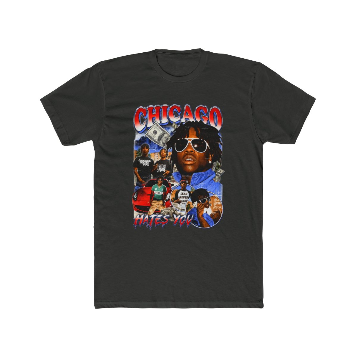 Chief Keef Chicago Hates You Graphic T Shirt Hip Hop Rap Streetwear Tee - alternate angle 5, merchandise